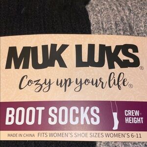 6 pairs of MUK LUKS boot socks (6-11)(nwt)
